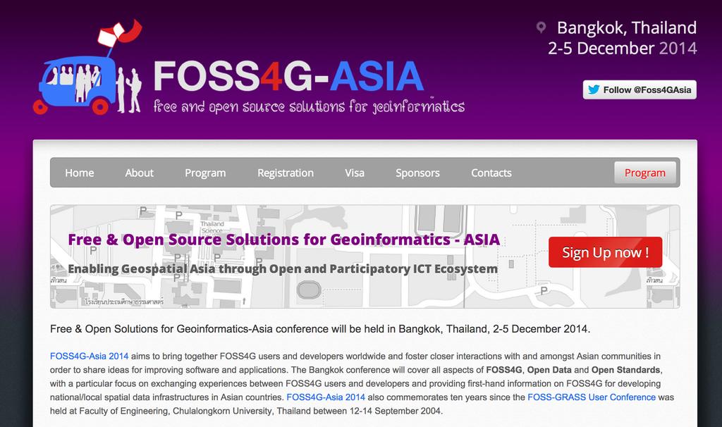 FOSS4G- Asia 2014, Bangkok, Thailand, 2-5 December