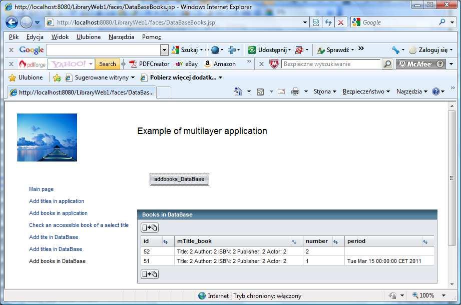 6.5. You must click the addbooks_database button as the result, you can see new
