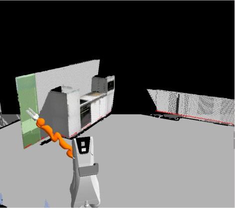 cannot see an object that the robot should grasp. In such a situation, it is possible to move the clipping planes so that obstacles disappear.