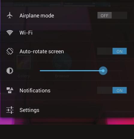 --Auto-rotate screen: To activate/deactivate automatic screen orientation as you turn your ARCHOS.