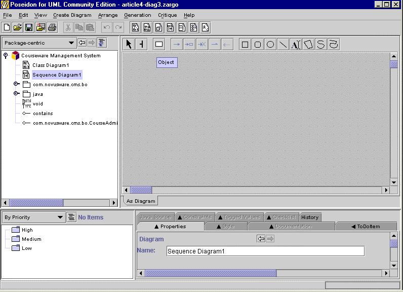 7. UML Sequence Diagrams Page 3 of 3 Figure 8.2: a screen shot of the Poseidon tool. The screen shot of the Poseidon tool in Figure 8.