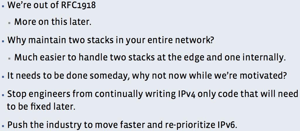 IPv6? IPv6 NOW! The promise of Cloud cannot be fully met without IPv6 - Nephos6 The Road To IPv6, Bumpy - Paul Saab from Facebook, 2014 V6 World Congress in Paris!