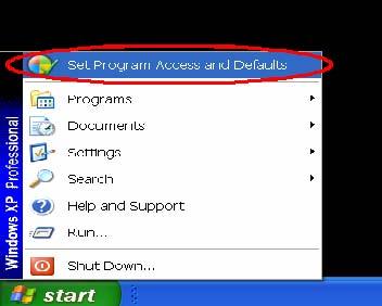 2. Install UPnP Packets Follow these steps: Step1: In the Start menu, point to Set Program Access