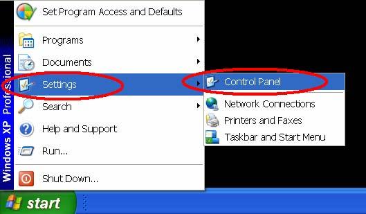 Follow these procedures: Step 1: In the Start menu, point to Settings, and then click Control Panel. See Figure14.