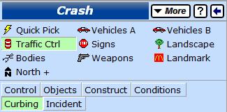 Figure 37: Crash > Traffic Control group (Curbing, Incident, etc) Figure 38: Crash > Signs group (General, etc) 5) Select the appropriate symbol to use 6) Snap to the first placement point 7) Snap to