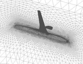 Figure 1: A surface mesh for the numerical simulation of airow over a low-wing