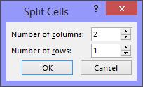Working with Tables Merging and Splitting Cells You can adjust the number of cells that appear in a table by merging and splitting cells.