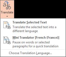More Topics Translating Text Translating a document into a different language can be a difficult task. PowerPoint includes two translation tools to make it easier.