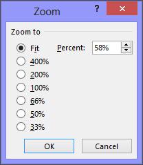 Zooming in on a slide makes it appear larger onscreen; zooming out of a slide makes it appear smaller. Exercise File: Presentation Views.