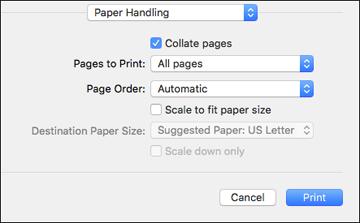 To print multiple pages on one sheet of paper, select the number of pages in the Pages per Sheet pop-up menu. To arrange the print order of the pages, select a Layout Direction setting.