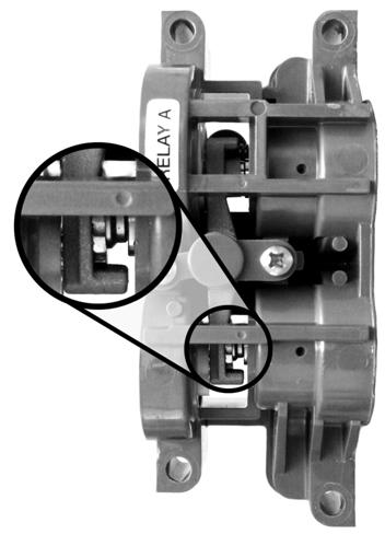 Calibration FOR SINGLE-ACTING DIRECT RELAYS: ROTATE ADJUSTMENT DISC IN THIS DIRECTION UNTIL IT CONTACTS THE BEAM FOR DOUBLE-ACTING RELAYS: ROTATE ADJUSTMENT DISC IN THIS DIRECTION TO DECREASE OUTPUT