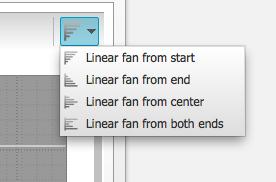 Click here to enable/disable the Linear Fan function 2. Click the down arrow to select the fan type 3. Click on the component to select the start and end range 4.