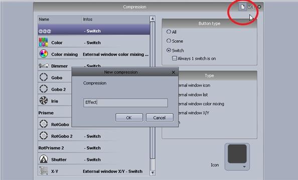 III Programming Button compression types can be modified within the page settings.