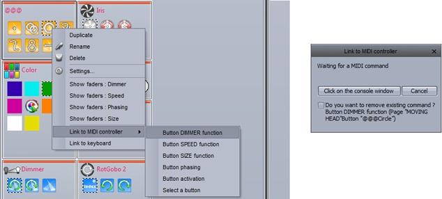 Select the desired action (activate the button, change the dimmer of the button etc..) 4.