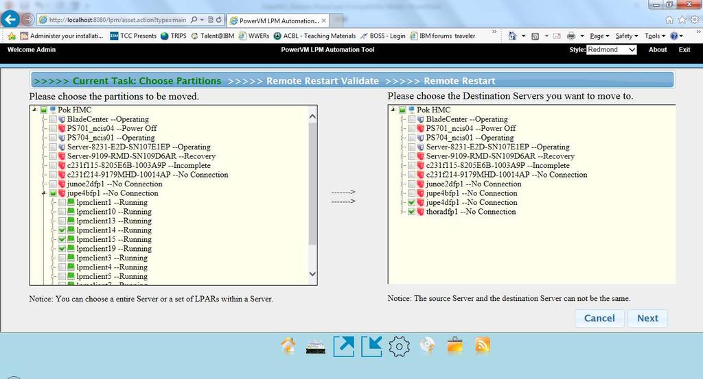 LPM/SRR Automation tool supports SRR One click will select all the partitions or select/deselect