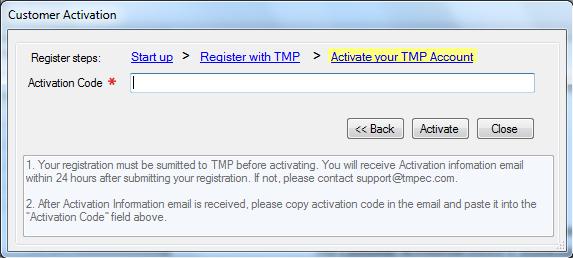 2 Activating a Customer Account 1. In the DiConnect Lite dialog, click the Activate link.