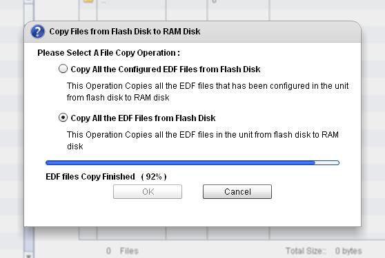 Copy all of the EDF s from Flash disk copies all EDF files that are resident out to the view folder. This selection is more commonly used.