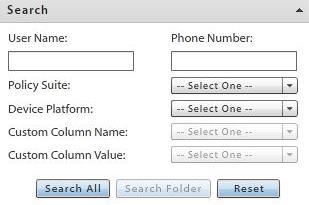 Search for and display a single user or category of users.