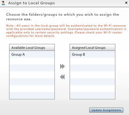Assigning Resources to Local Groups Several resources can be assigned to users via the local group to which they belong.