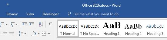 Do things quickly with Tell Me You'll notice a text box on the ribbon in Word 2016 that says Tell me what you want to do.
