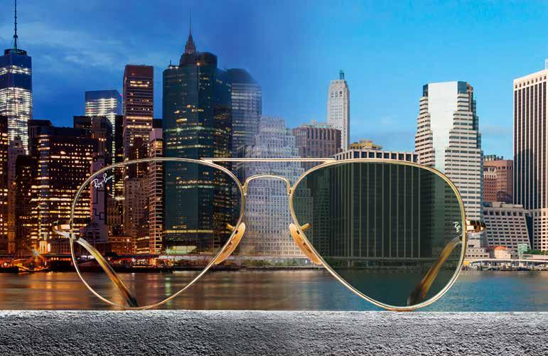 CLEAR RAY-BAN PRESCRIPTION LENSES WITH TRANSITIONS SIGNATURE LIGHT INTELLIGENT LENSES Ray-Ban with Transitions will feature its iconic G15 lens color.