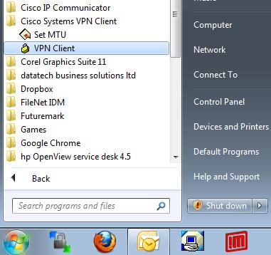 B. Configuration of the Client Software Step B1: Launch the VPN Client by clicking