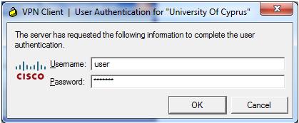 Step B4: The University of Cyprus connection shall now appear.