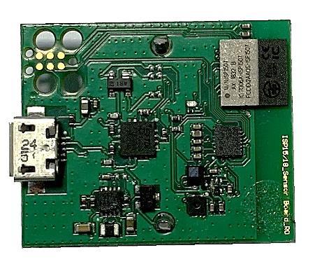4.4. ISP1880 Sensors Board ISP1880 Sensor Board is not included in the Evaluation Board and can be purchased separately. It has dimensions of 32 x 26.5 mm² and encloses: ISP1507-AX BLE module.
