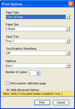 Be sure the tray you select has the correct size and type of paper loaded.