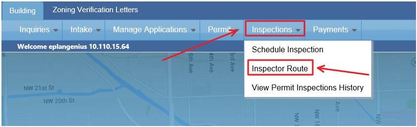 2. Track Inspector route The Inspector route is available each day only after City of Miami