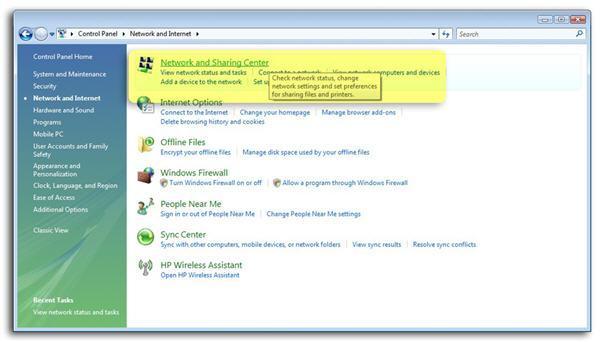 4. Click Network and sharing center. 5. Under the Tasks list on theh left, click connect to a network. 6.