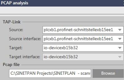 Analyzing captured data 10.1 Generating dataflows from capture files 3. Click the "Add dataflows and dataflow templates from PCAP file" icon in the toolbar. The "PCAP analysis" dialog is displayed: 4.