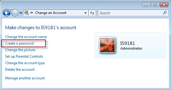 Source Computer setup for My Music - Windows Create new user account in Windows Vista 9. Create a password.