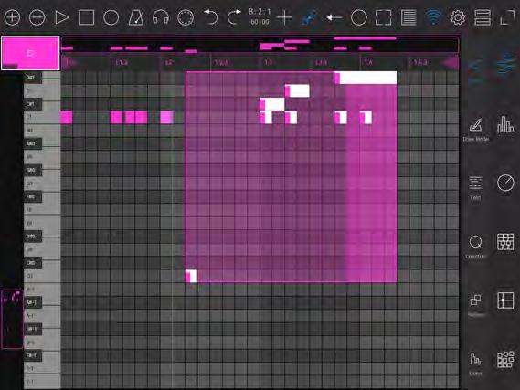 Piano Roll One of the most exciting new additions to touchable Pro is our MIDI clip editor. It allows easy editing of MIDI sequences. Use the Clip Button to start and stop clips.