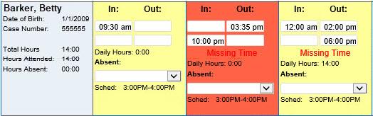 KinderConnect - Correct Incomplete Attendance If, after clicking Submit initially and selecting the desired service week, a child s attendance appears in red, without a Submit checkbox and with an