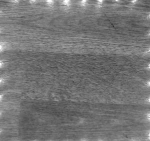 Figure 7. Components of mobile robot vehicle. Figure 10. Points registered as a recording path. Figure 8. Example of floor image captured by vehicle camera. Figure 11.