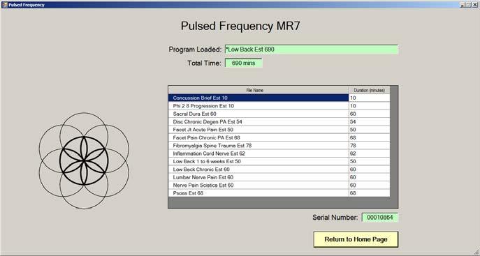View Frequency Files in Device When you select this function, you can view the frequency files loaded into the MR7.