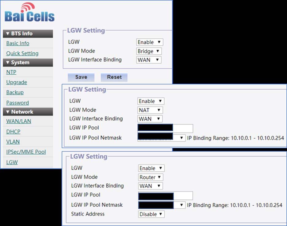 Figure 5-36: NAT Mode b) Router mode: Use the UE s local IP address to access the Web GUI, e.g., https://10.
