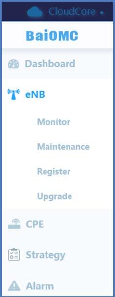 Figure 4-33: enb Menu 4.3.1 Monitor 4.3.1.1 General Information The enb monitor function allows you to see any enbs that are configured in your network.