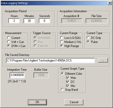 To configure Data Logging settings: Select the Data Logging Settings command in the Source menu.