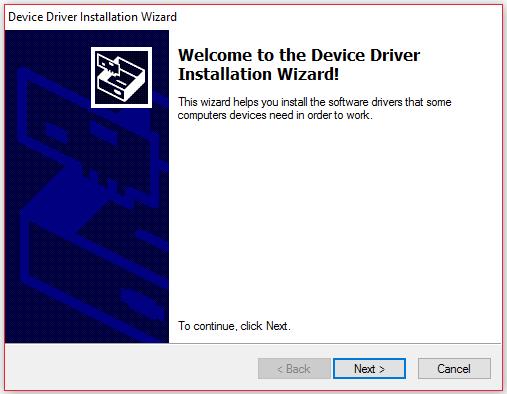 the driver installation