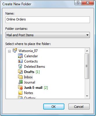 Open File CREATING A MESSAGE FOLDER A message folder is a repository for mail messages.