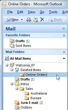 You can tidy up your mail storage area by deleting any unwanted and redundant folders. 1 previous file with this exercise, or open the file Watsonia_07.pst.