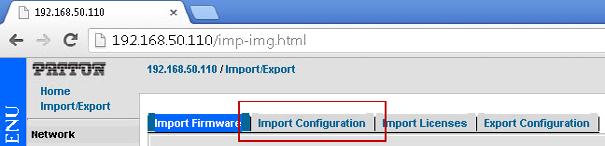 3. Click the Import Configuration tab Figure 5 SmartNode Import 4.
