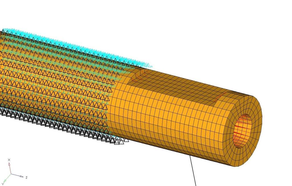 Figure 4: Abaqus Model Figure 5 is a closer look at the outboard end connector region.