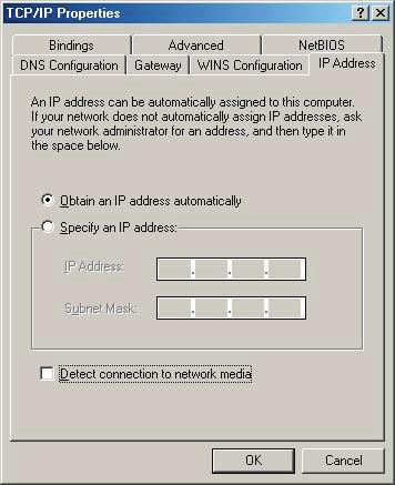 b) Click Properties, the window below will appear: If you decide to use DHCP, select Obtain an IP address automatically, then click OK to save your settings.