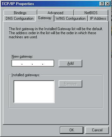 c) Select Gateway tab and enter a correct gateway