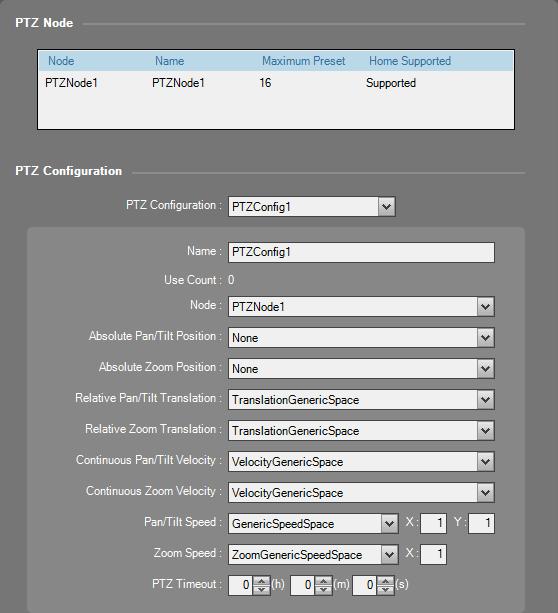 Network Video Recorder PTZ PTZ Node: Displays the node information (Node: PTZ node, Name: source name, Maximum Preset: the maximum number of presets, Home Supported: availability of the home