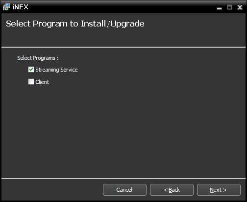 User s Manual 3. When the following screen appears, select Install/Upgrade and click Next. 4. Select a service to install and click Next. 5. Designate the folder path to install the service.