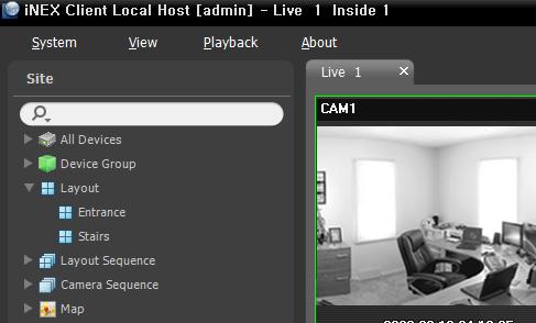 Layout Monitoring You can monitor video from multiple cameras in a predefined layout. A layout should be registered on the NVR system for layout monitoring.